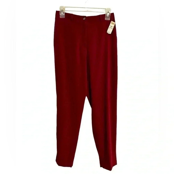 Talbots Brushed Stretch Flannel Trousers Pants Burgundy VTG Sz. 4 NWT - Picture 2 of 10